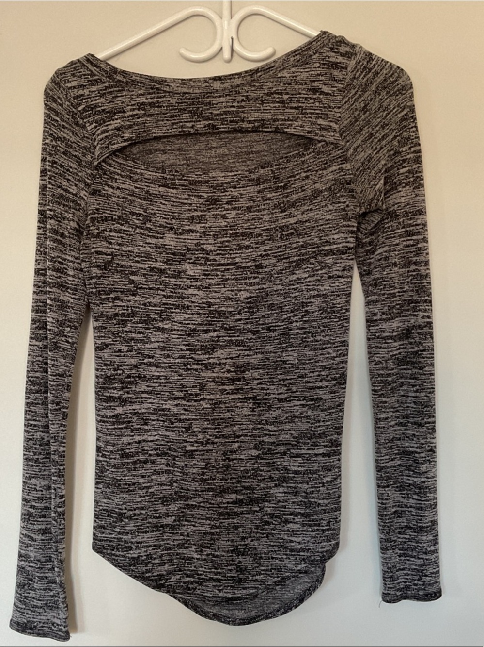 Wilfred Black and White Marled Long Sleeve Scoop Neck Sweater